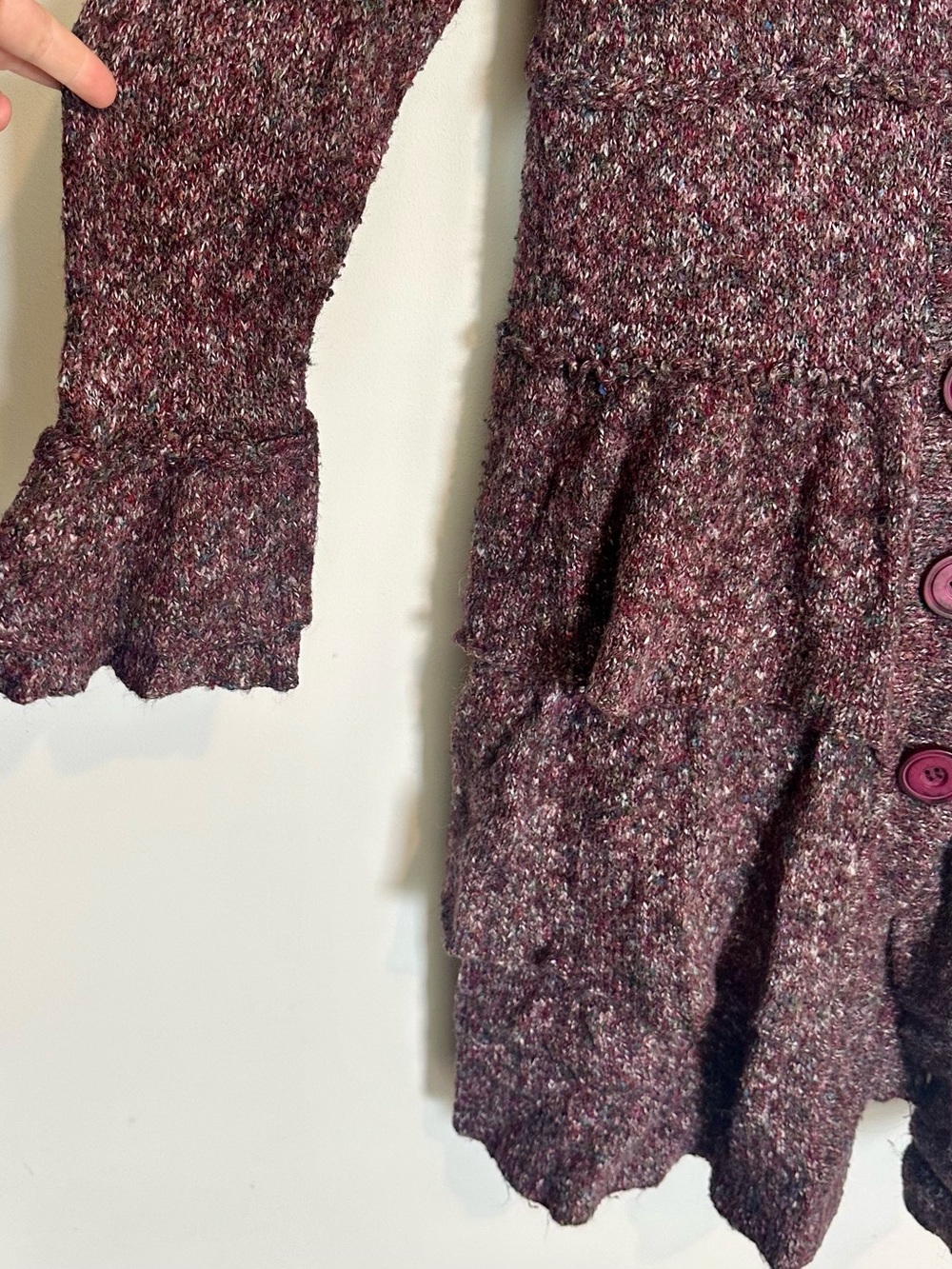 Fever Plum Textured Tiered Coat - Size: Extra Large - Picture 5 of 7